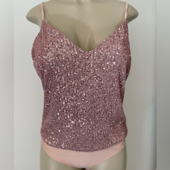 Sequins Sleeveless Bodysuit With Adjustable Straps New - Picture 4 of 4